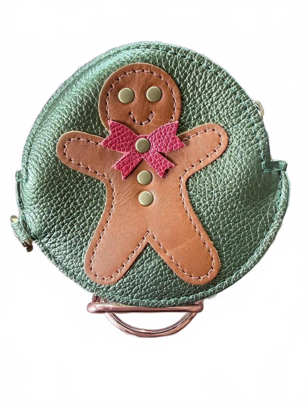 Portland Leather Goods Holiday Pouch Gingerbread Keychain